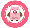 Party Labels & Stickers - Hot Pink Owl