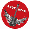 Guitar Rockstar Party Spot Sticker Labels