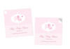 Pink Baby Elephant Baby Shower Square Tags Labels and Stickers - Printed in Melbourne Australia