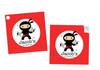Ninja Party Personalised Square Labels, Square Stickers and Square Tags.