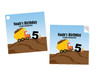 Construction Building Party Personalised Square Labels, Square Stickers and Square Tags.