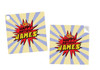 Superhero Party Personalised Square Labels, Square Stickers and Square Tags.