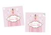 Princess Party Personalised Square Labels, Square Stickers and Square Tags.