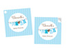 Blue Baby Clothesline Square Personalised Stickers, Labels and Tags.