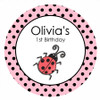 Pink Ladybug Ladybird Birthday Cake Edible Image Icing Sheet.