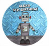 Robot Personalised Birthday Cake Icing Sheet - Edible Image.