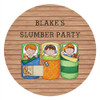 Boys Sleepover Slumber Party Personalised Birthday Cake Icing.