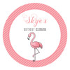 Pink Flamingo Birthday Party Labels and Stickers.