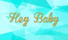 Teal & Gold Glitter Personalized & custom Hey Baby party banner for sale. Your message and text. Buy online