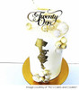 Twenty First gold mirror cake topper