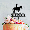 Girl Horse Riding Custom Cake Topper - Personalised Horse riding girls birthday cake decoration. Laser cut in Australia