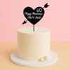Personalised anniversary heart cake topper