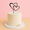 Romantic twin hearts cake decoration