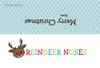 Christmas themed party gift bag toppers - Rudolph reindeer noses. Novelty Christmas greeting