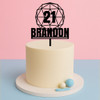 Geometric Cake Topper with Custom Name