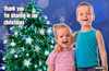 A decorated Xmas tree and a family photo - what a good Christmas card idea. Made in Australia. Order online. Buy with Afterpay, PayPal or Card.