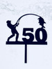 50th Birthday fishing cake topper.