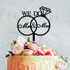 We Do Mr & Mrs With Rings Cake Topper