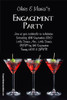 Personalised engagement party invitation - Martini theme. Australian online invitation shop near me. Melbourne, Brisbane, Sydney, Canberra, Adelaide, Perth