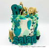 Dinosaur Cake by Tegans Custom Cakes, featuring Green Hunter with Green Mint cake plaque.