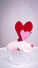 Double layered Valentines Day Heart Cupcake Toppers