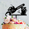 Personalised Chainsaw Cake Topper - Custom Name & Age Cake Decorations