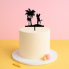 Beach Wedding Cake Topper – Tropical Silhouette