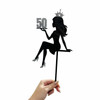 Girl in Crown Sitting Cake Topper – Full Front View