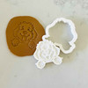 Labradoodle cookie stamp with fondant imprint