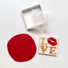 LOVE square cookie stamp and cutter set with kiss design