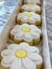Floral daisy fondant cookie with yellow centre