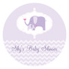 Personalized & custom baby shower party Labels & Stickers - gender neutral lilac elephant theme. For sale online in Australia