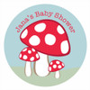 Personalized & custom baby shower party Labels & Stickers - fantasy toadstool theme. For sale in Australia - order online