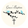 Personalised baptism or christening labels - two blue birds theme. For sale online - order online