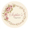 Personalised baptism or christening labels - vintage floral theme. For sale online - order online