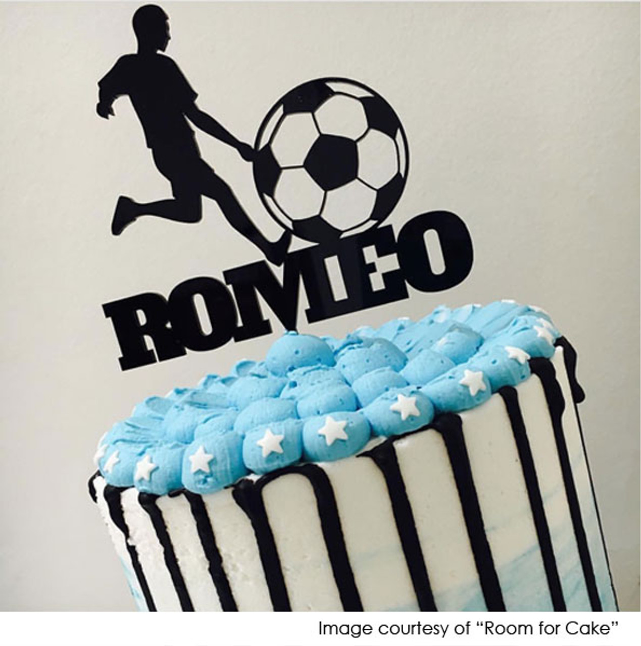 Soccer Player with Name Cake Topper