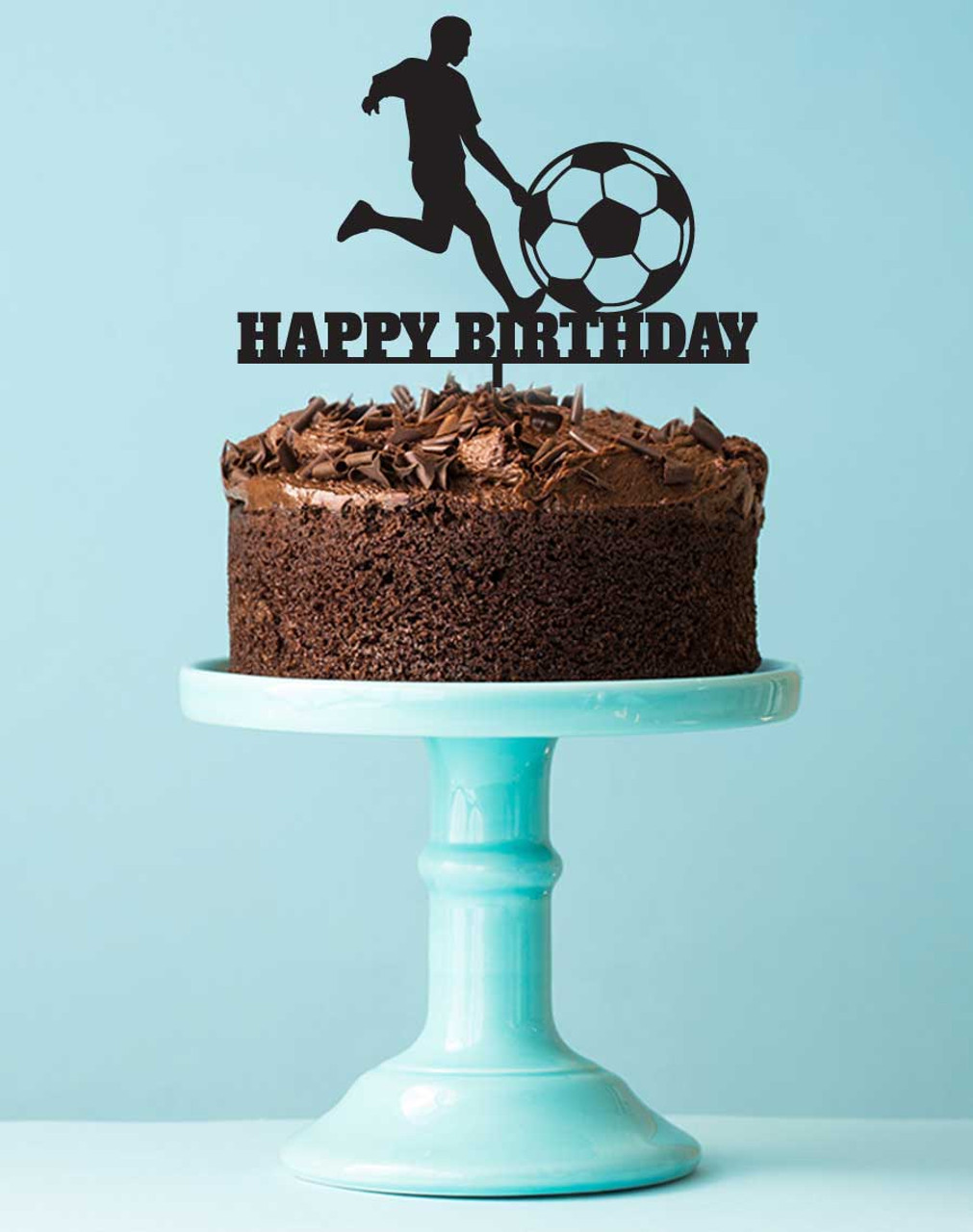 Acrylic Gold Mirror Happy Birthday Soccer Ball Cake Topper - Online Party  Supplies