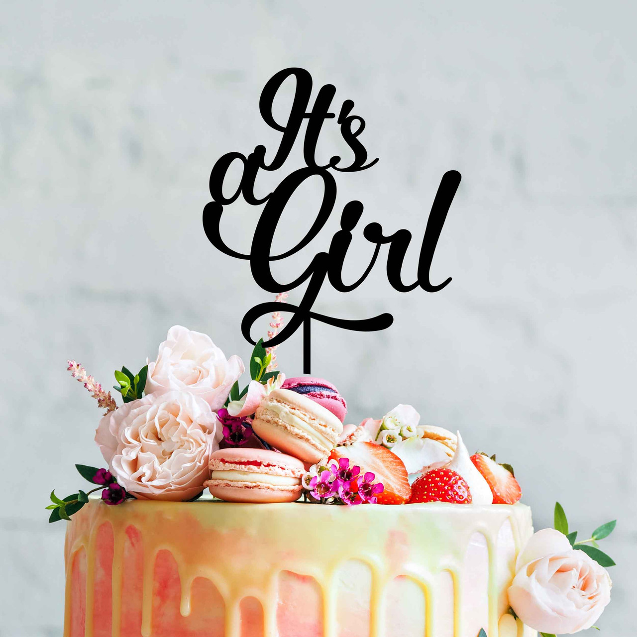 It's a girl Wooden Cake Topper – A Little Whimsy