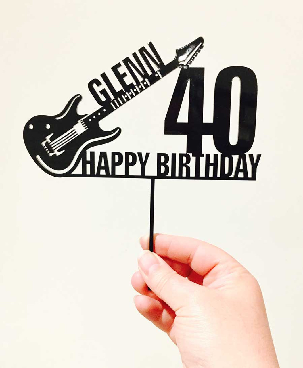 Buy Guitar Themed Birthday Cake Topper Personalised Online in India - Etsy