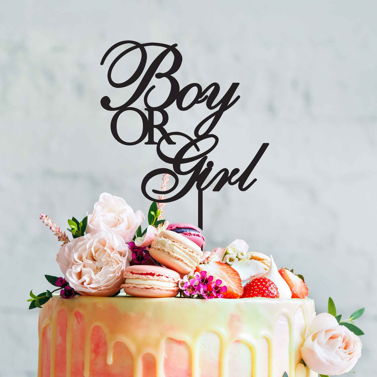 Acrylic Cake Topper - Boy or Girl Gender Reveal. Order online in Australia