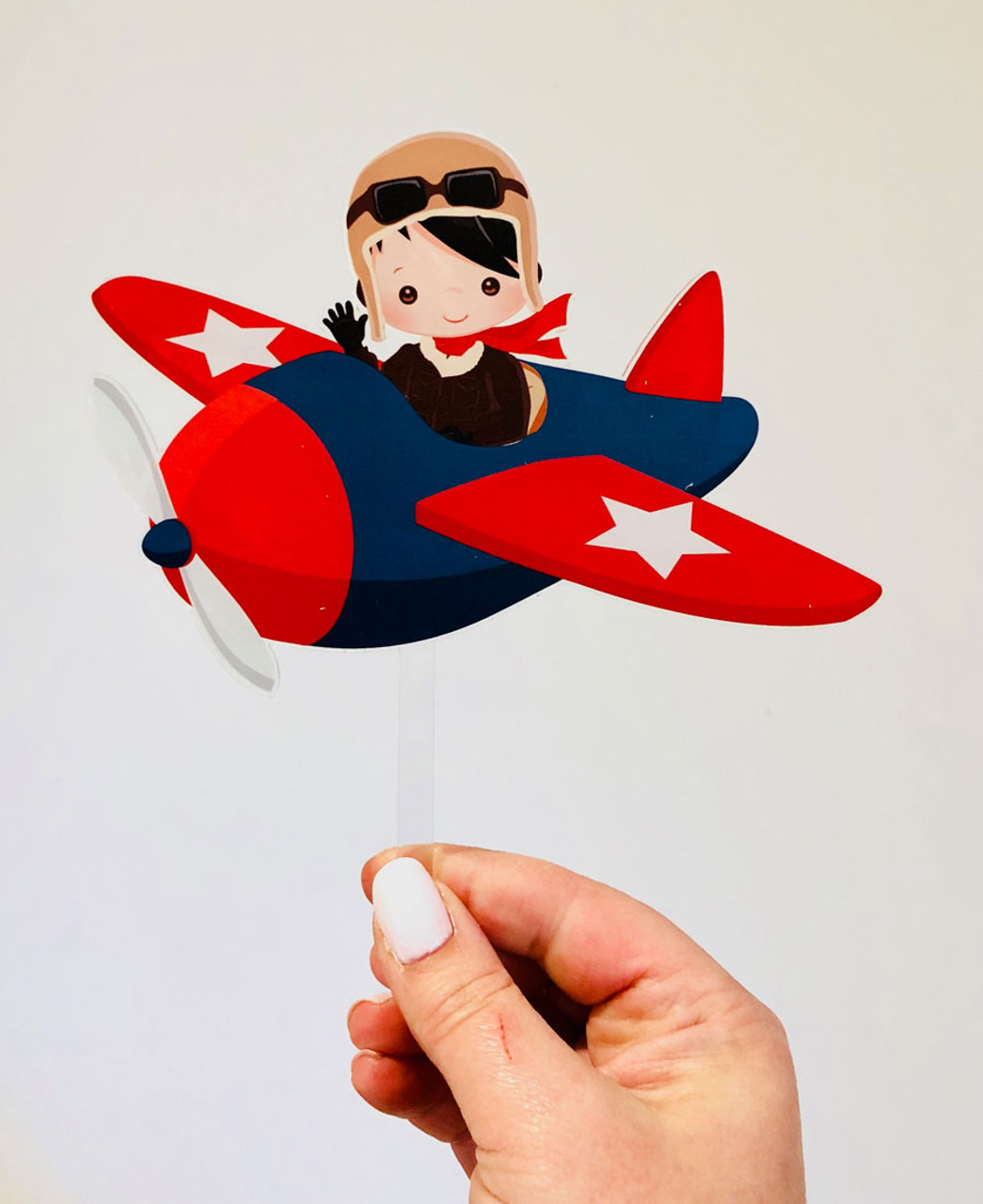 Airplane Custom Happy Birthday Cake Topper – Redlaze