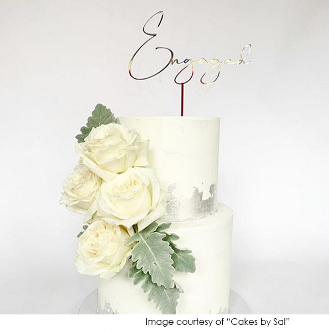 We're Engaged Cake Topper with rings – Top Tier Creations