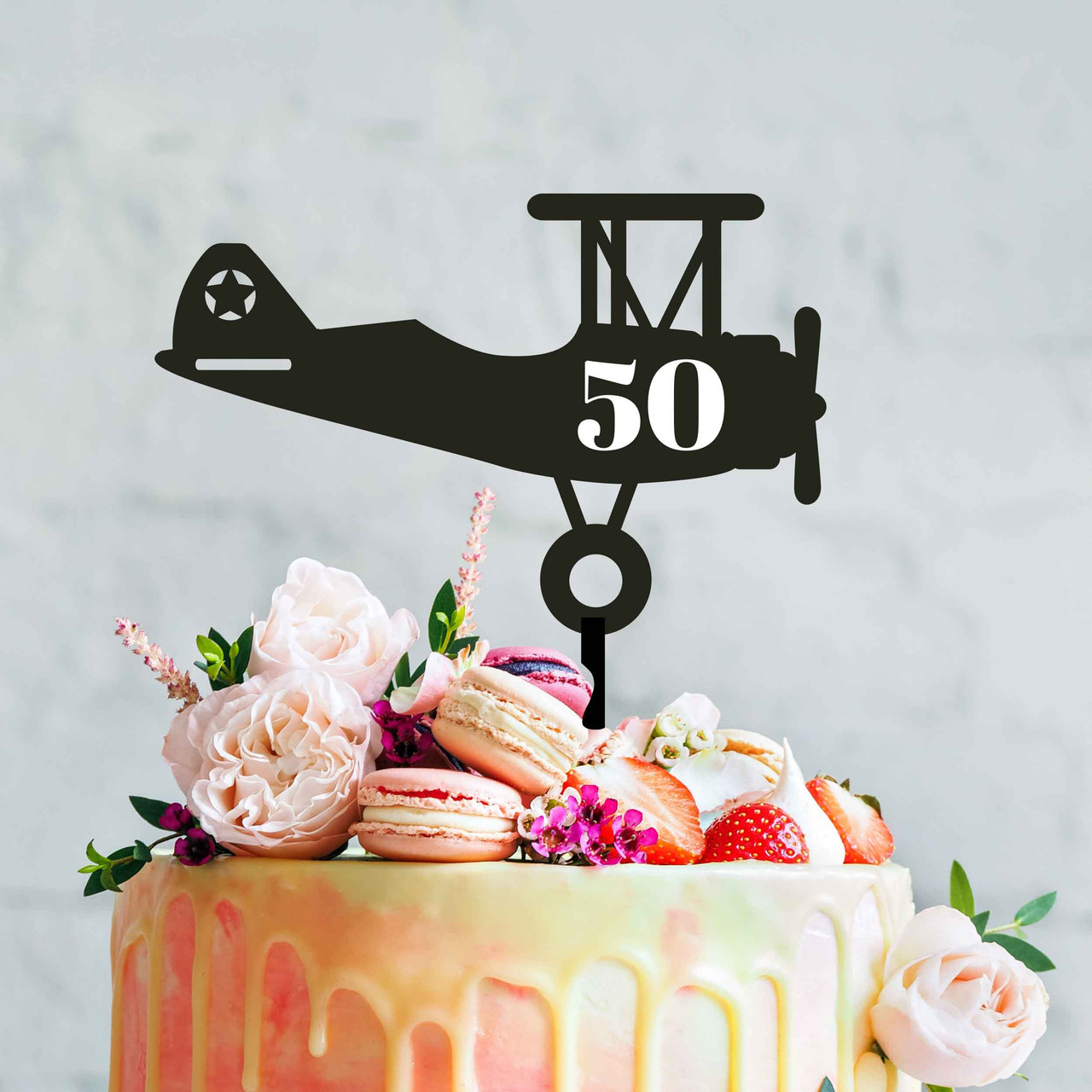 Amazon.com: Glitter Airplane Happy Birthday Cake Topper, Time Flies Theme  Birthday Cake Decor,Adventure Awaits, Vintage Plane Baby Shower or Birthday  Party Decorations : Grocery & Gourmet Food