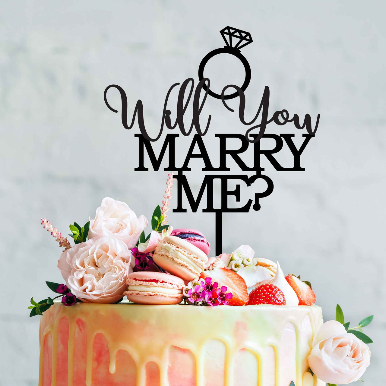 Engagement Proposal Cake Topper - Will You Marry Me? Wedding or ...