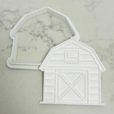 Farm Barn cookie stamp with matching cutter