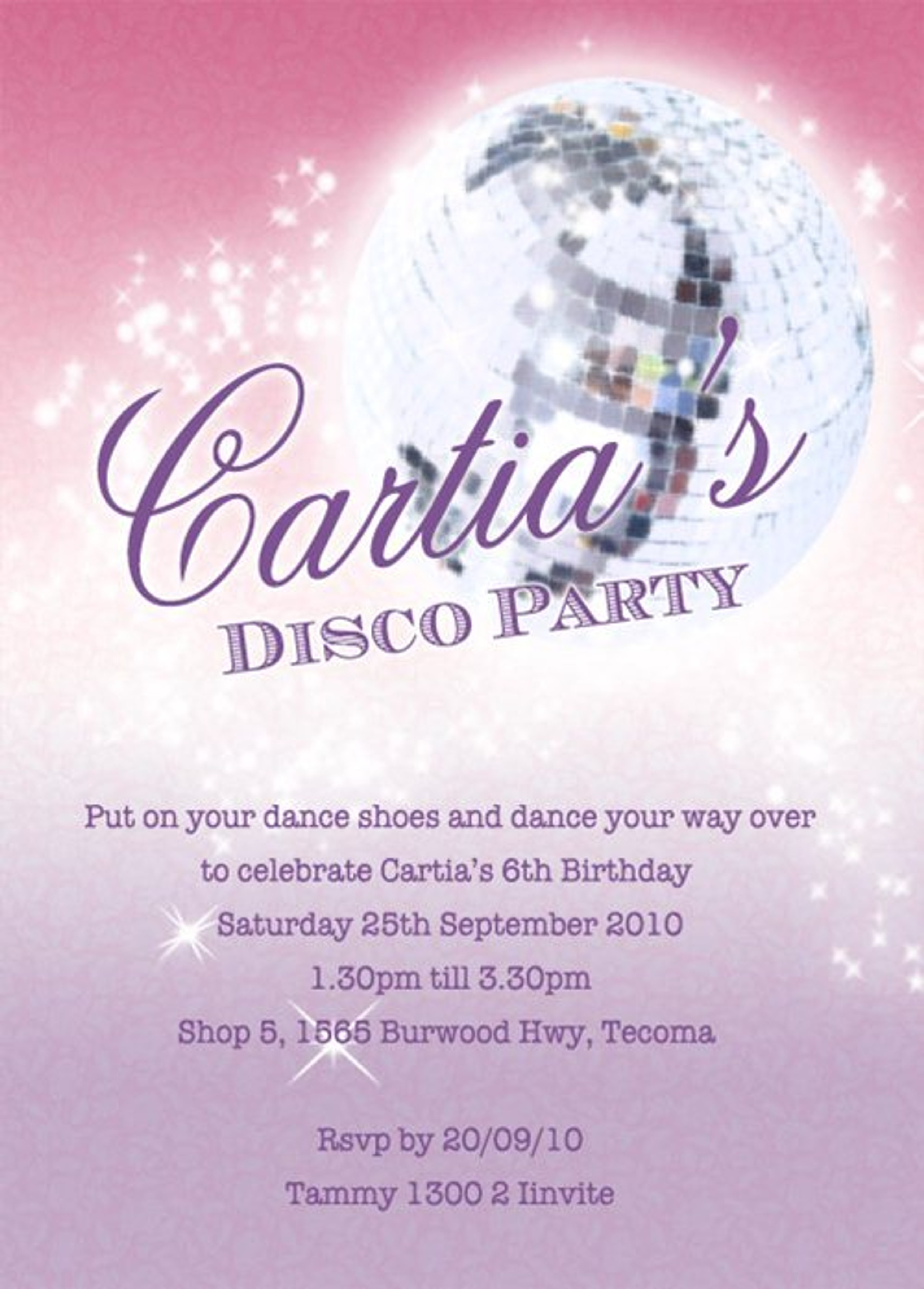 Buy Girls Disco Party Invitations Online Printable Girlie Disco
