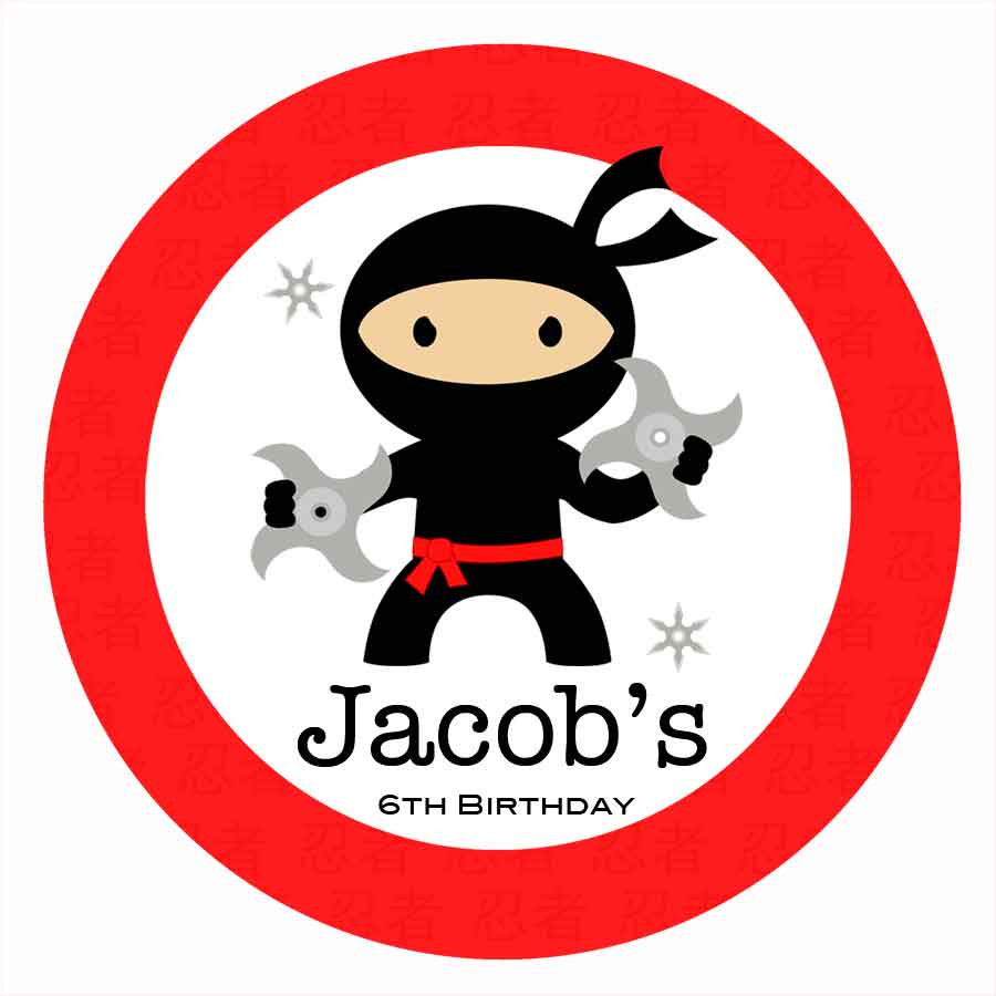Ninja theme custom edible icing image child's cake topper. Australian