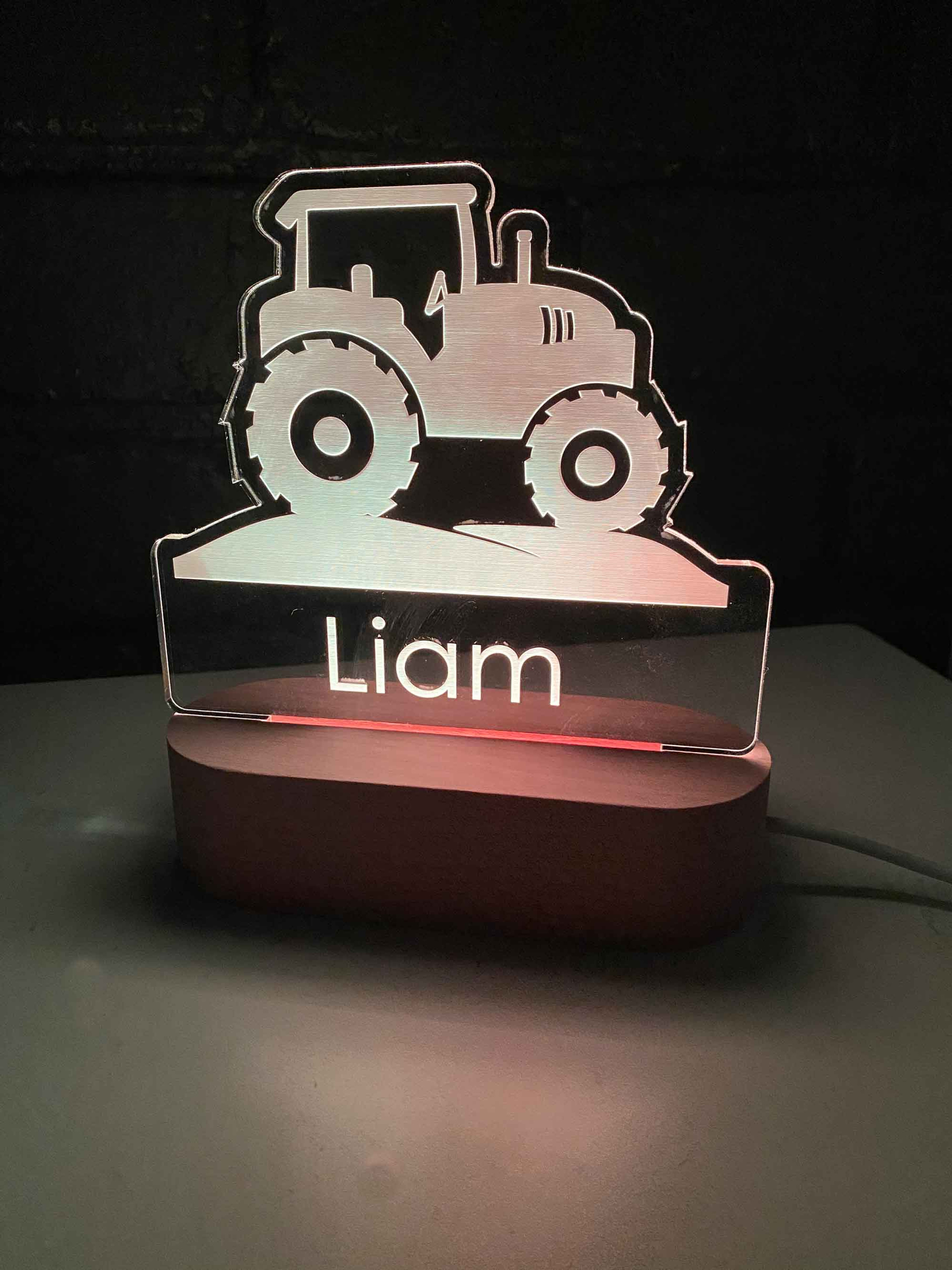 Personalised Tractor LED Night Light