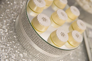 Metallic, Silver and Sequin Wedding Dessert Table