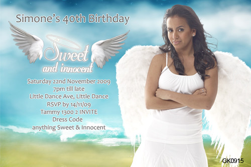 Angelic Birthday Party Invitations